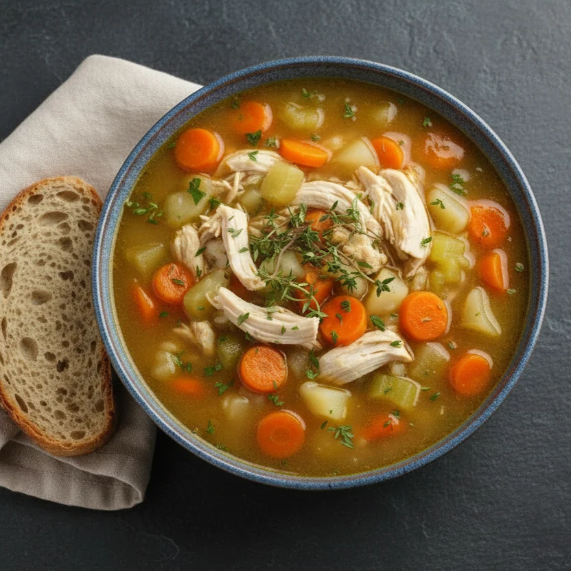 High Protein Garlic & Herbs Chicken & Vegetable Soup
