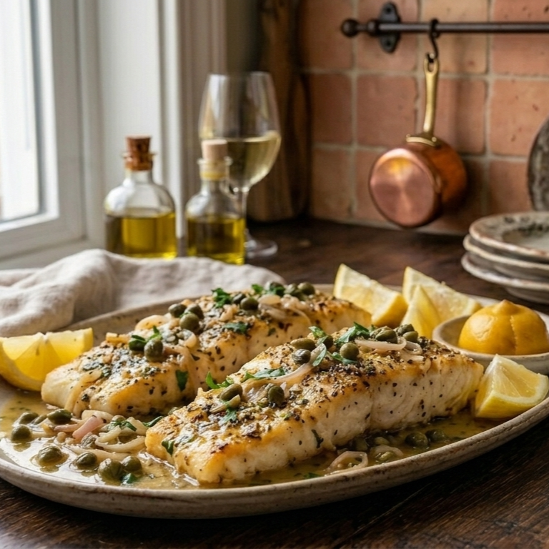 Sauvignon Blanc Pan-Seared Cod with Caper Butter