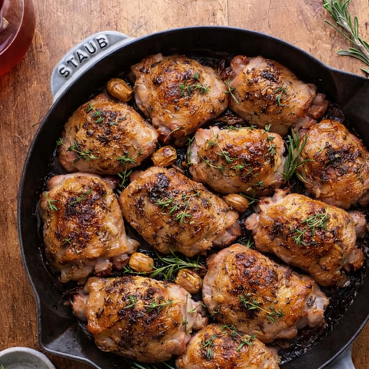 Roasted Chicken thighs with Garlic and herbs
