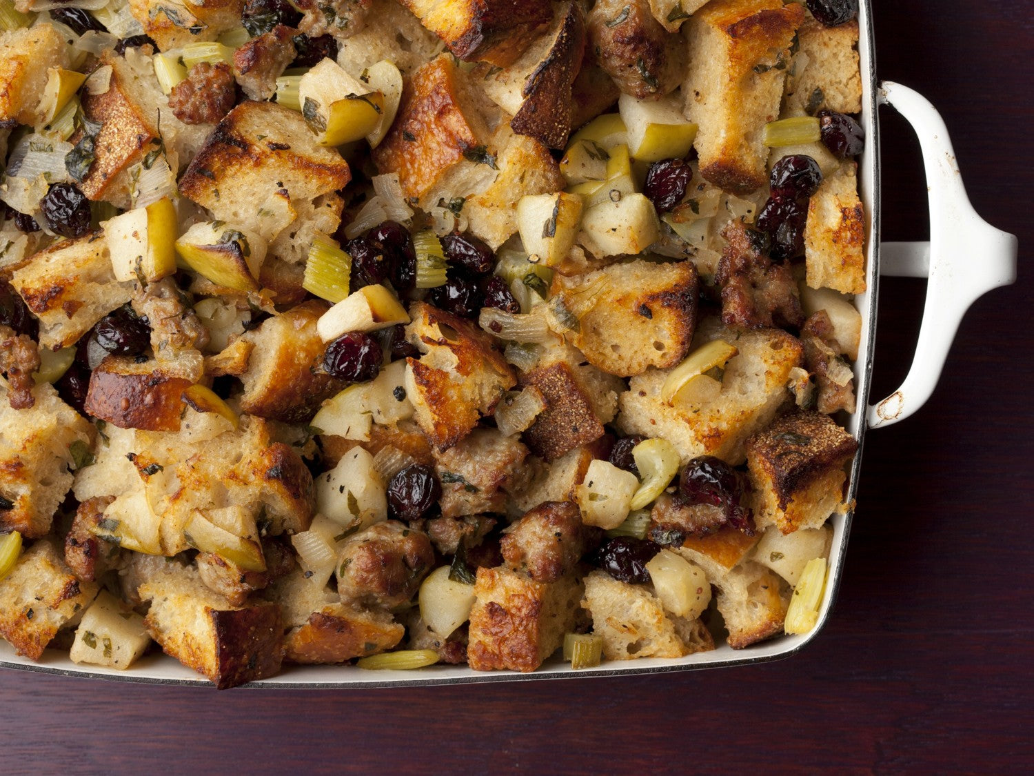 Recipe for Thanksgiving stuffing made from scratch for holiday turkey and poultry recipes.