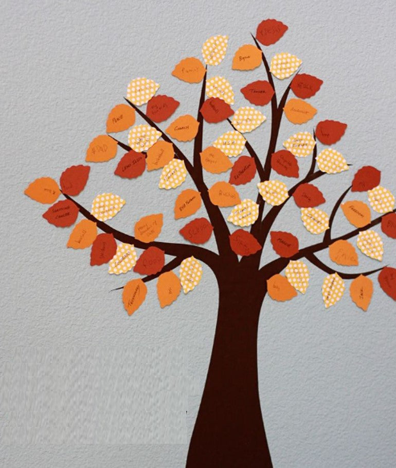 Thankful Family Tree craft activity for Thanksgiving guests of all ages