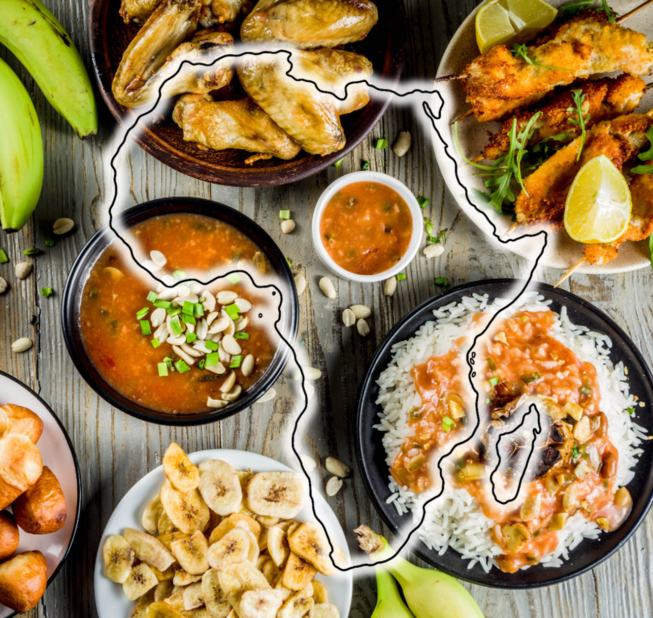 SALTOPIA infused sea salts and gourmet seasonings for authentic African cuisine including jollof rice, suya, tagine, and injera dishes.
