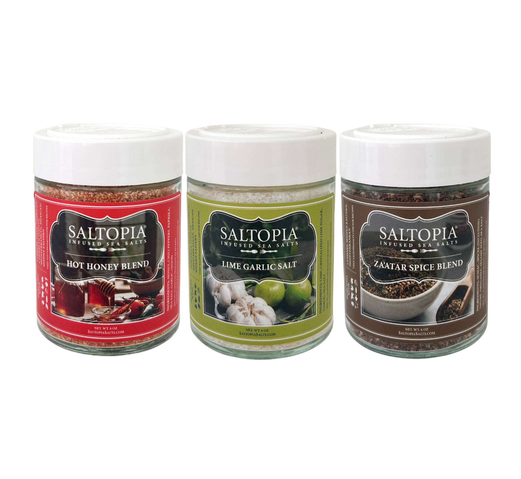 New Flavor Trio Set — Hot Honey, Lime Garlic & Za'atar | SALTOPIA