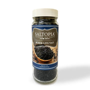 16oz bulk jar of Black Lava Hawaiian Sea Salt, an organic and mineral-rich activated charcoal salt for healthy cooking.