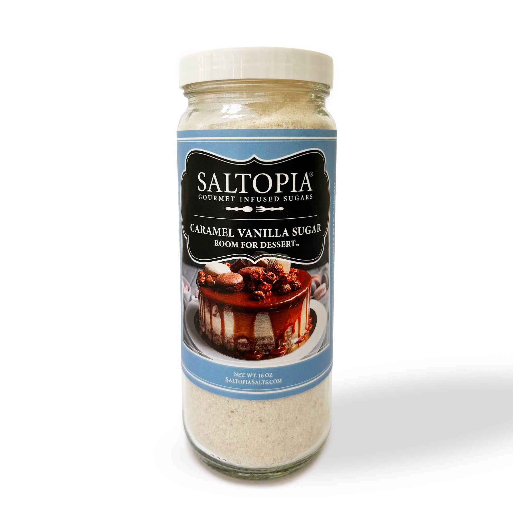 Vanilla bean and salted caramel raw cane sugar for coffee, tea, pancakes, waffles, and as a natural baking sugar substitute.