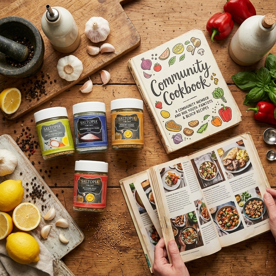 Community shared recipes blog for SALTOPIA infused sea salt products. 
