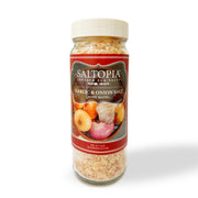 Garlic and onion sea salt seasoning for an easy, no-chop flavor on beef, pork, chicken, roasted vegetables, and popcorn.