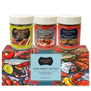 Seafood seasonings gift set featuring gourmet spice blends for fish, shrimp and seafood recipes