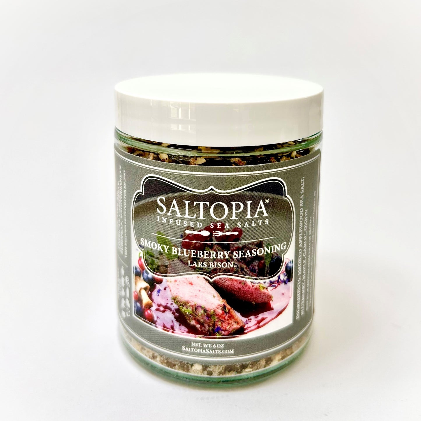 Applewood Smoke, Garlic & Blueberry Salt: LARS BISON