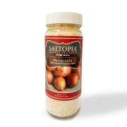 16oz bulk jar of pure Onion Infused Sea Salt, a chemical-free and organic gourmet staple for healthy everyday cooking.