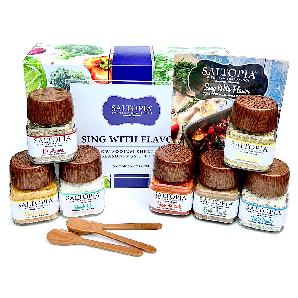 Sing with Flavor Sheet Pan Seasoning Gift Set: Low Sodium Meal Makers