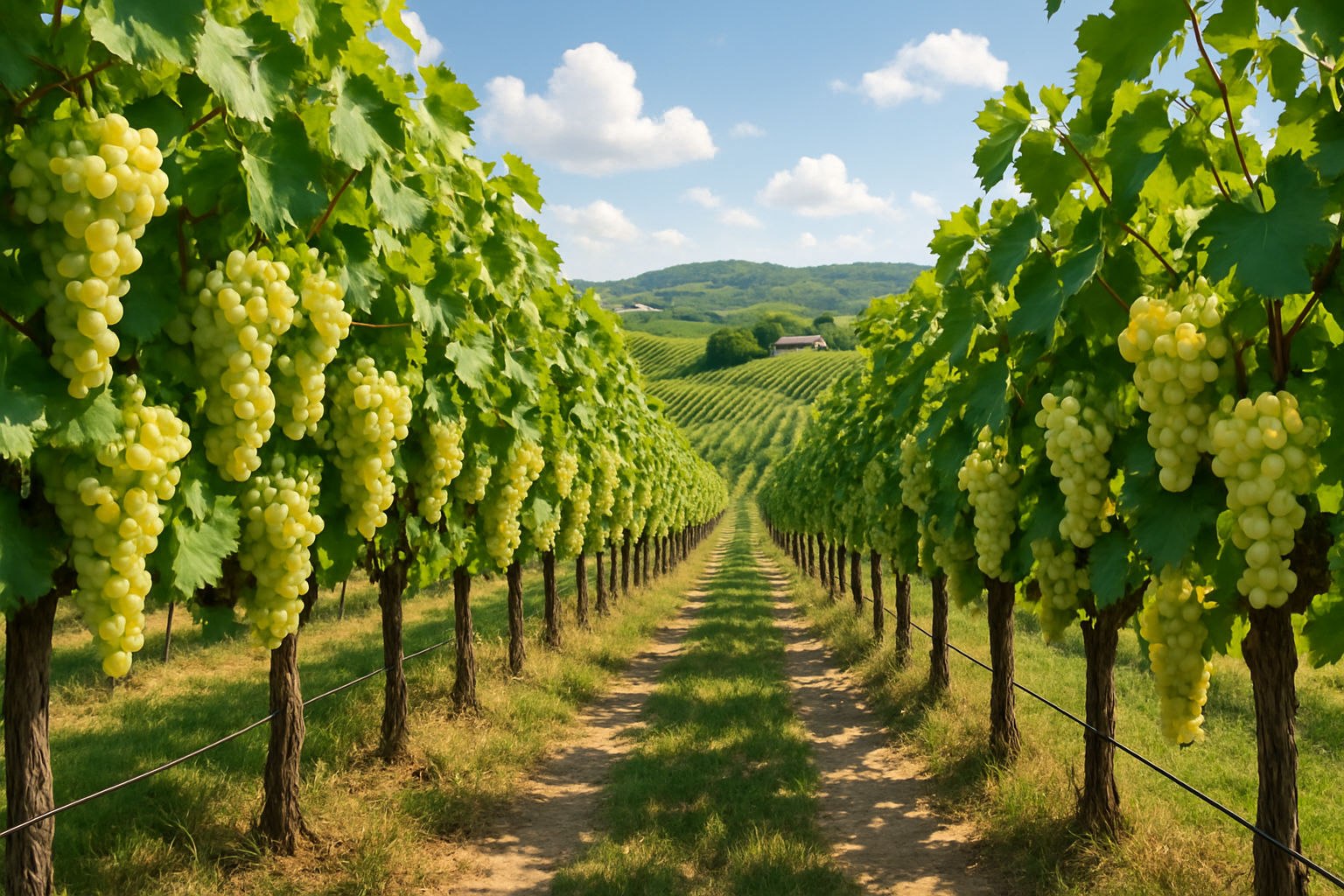 White grape vineyard
